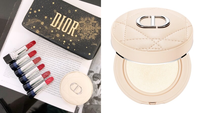 DIOR 2020聖誕彩妝必收奶茶粉色氣墊!還有烙印雪花圖騰的迪奧藍星唇膏珠寶盒,立體嵌印的幸運星太精緻