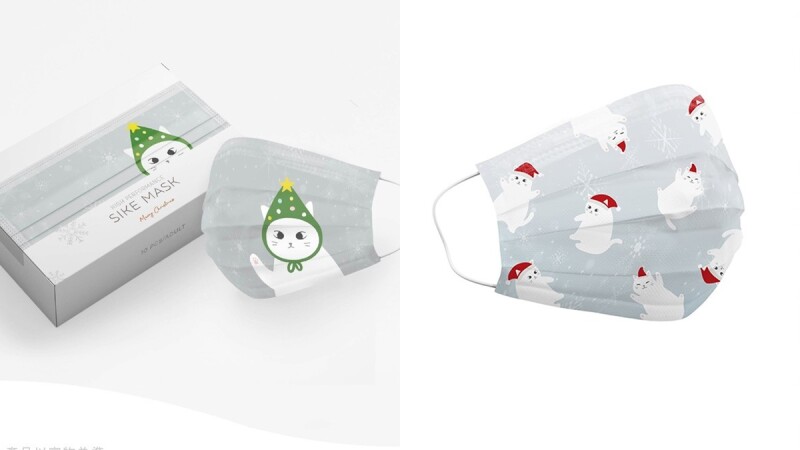 貓咪口罩太萌了！德泰舒康推出聖誕限定花色口罩，還打造2020新北耶誕城「白貓口罩販賣機」