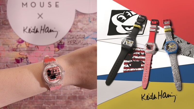 米奇控一定要搶！Swatch攜手塗鴉大師Keith Haring推出3款萌趣手錶，還有比人高的巨型手錶