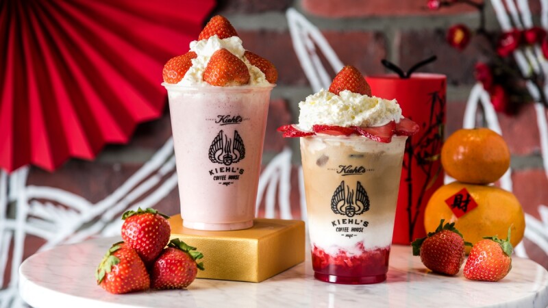KIEHL’S COFFEE HOUSE推出整顆草莓鮮果拿鐵與奶昔,大湖草莓新鮮直送,新年限定飲品太莓好!