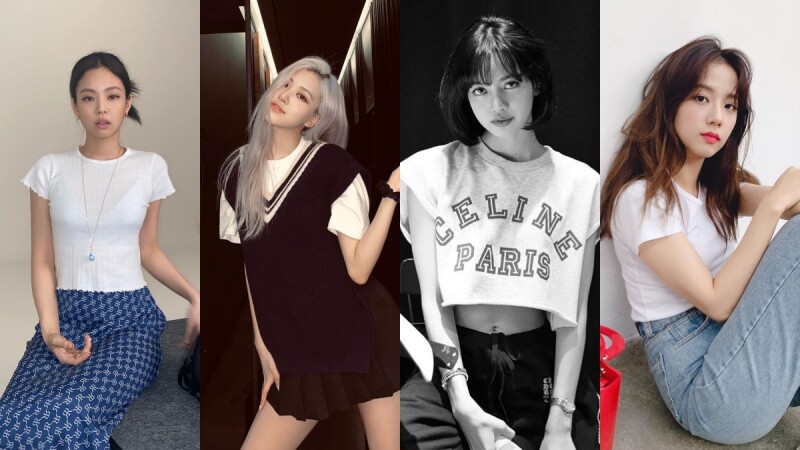 簡單學會Blackpink T-Shirt穿搭!看Jennie、Lisa、Jisoo、Rosè搭配牛仔褲、長裙、吊帶褲...夏天就應該這樣穿