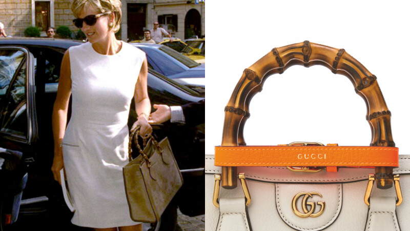 Gucci Diana方形竹節復刻包!黛安娜王妃生前愛包再添螢光束帶細節,還有提供個人刻字服務
