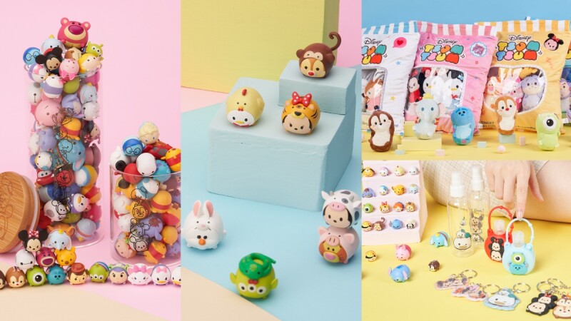 迪士尼TSUM TSUM快閃店裝可愛2插旗高雄!必買12生肖公仔及糖果袋抱枕