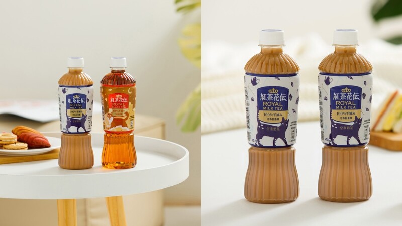 《紅茶花伝》首度攜手APUJAN打造聯名包裝!小貓布魯、小狗茶茶瓶身圖案太療癒