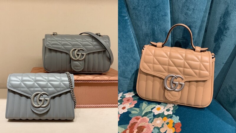 Gucci賣到翻GG Marmont系列再出變奏版,斜格紋、灰藍色、金屬銀釦…售價搶先看