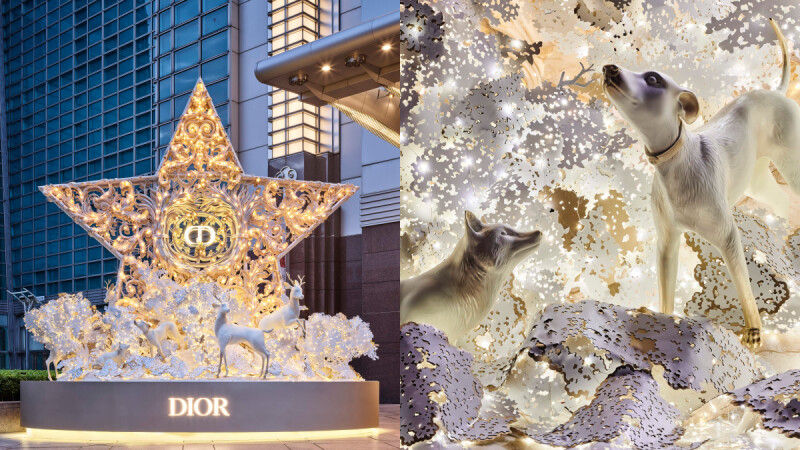 Dior聖誕樹101溫暖點燈！白金色藤蔓花紋幸運星，質感細節值得你到場欣賞