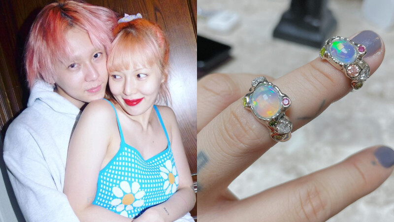 泫雅 訂製戒指 Dawn 藏浪漫意涵？蛋白石Opal+七彩鑽石象徵「踏著彩虹而來的妳」價值能繳首爾1年房租！