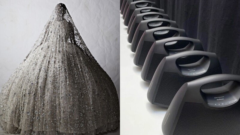 Balenciaga第51季高訂大秀新娘禮服花費313天製作，最吸睛是邊走邊播音響手提包