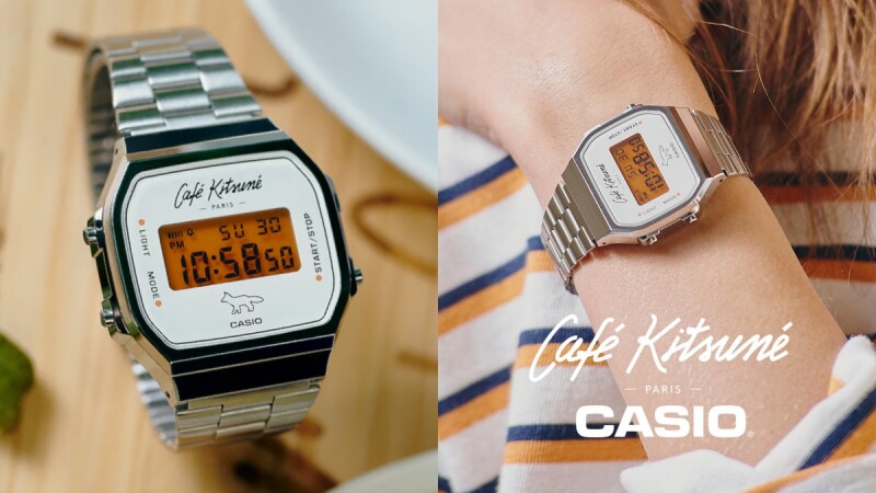 CASIO攜手Café Kitsuné推出聯名錶!銀色復古款+法國小狐狸白色錶面,價格細節報你知