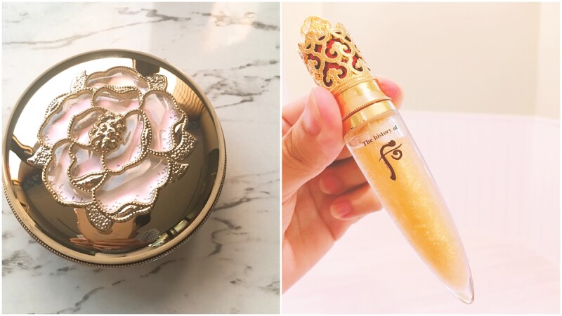 「氣墊中加入玫瑰花水拍起來好清涼,還有帶著黃金粉末的美唇精華」后讓氣墊粉餅與美唇油帶來新驚喜
