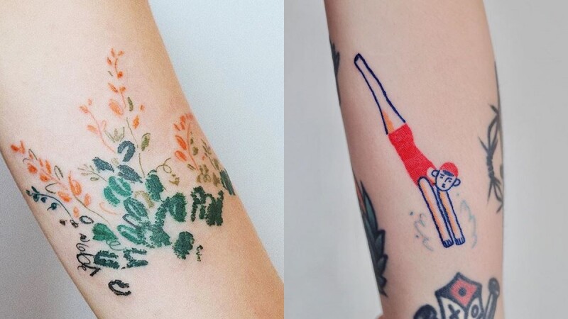彩色刺青正夯!極簡風、蠟筆筆觸、素描設計...多樣繽紛刺青參考大彙整!