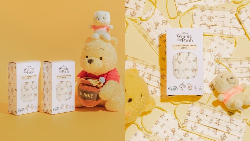 小熊維尼口罩超萌接棒!滿版小熊維尼、跳跳虎、小豬圖案躍上口罩,淺黃底色療癒滿分