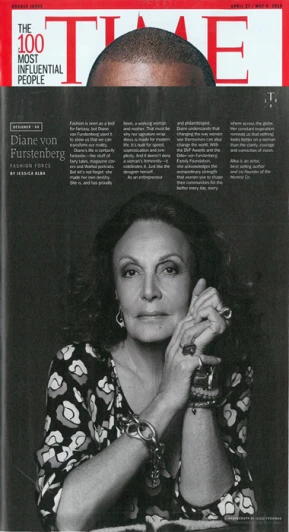 Diane von Furstenberg被《時代週刊》評選為2015全球最具影響力人物100強！