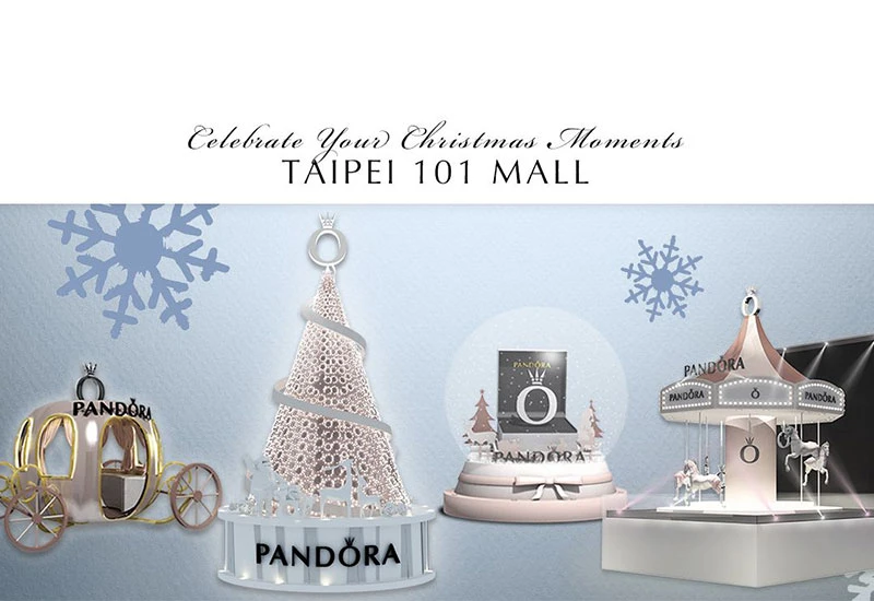 旋轉木馬、粉紅樹、南瓜車！PANDORA四大夢幻聖誕造景降臨101