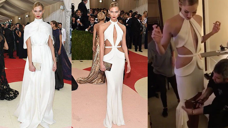 一件禮服三種Look！Karlie Kloss的百變造型竟然只靠一把剪刀