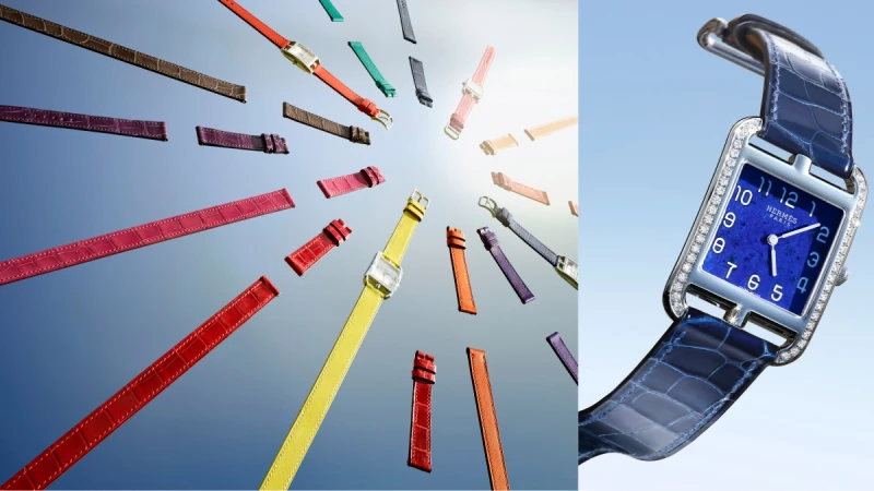 電光藍、鳶尾紫、蕃茄紅... Hermès Cape Cod腕錶新款繽紛錶帶隨意搭！