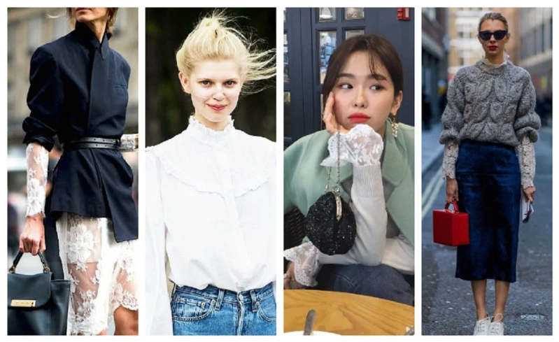 露出這邊就時髦了!暖冬對策,拜託你穿起來的蕾絲邊穿搭