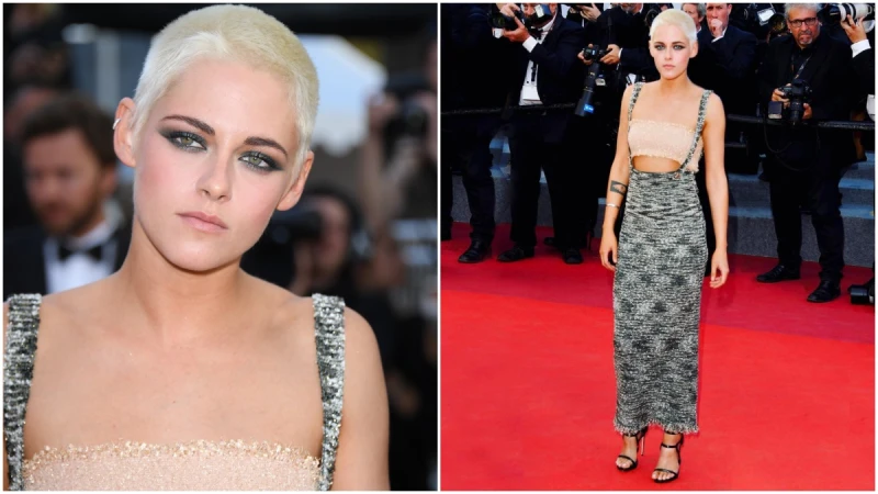 充滿太空科幻感的金屬眼妝!克莉絲汀史都華時髦出席第70屆坎城國際影展