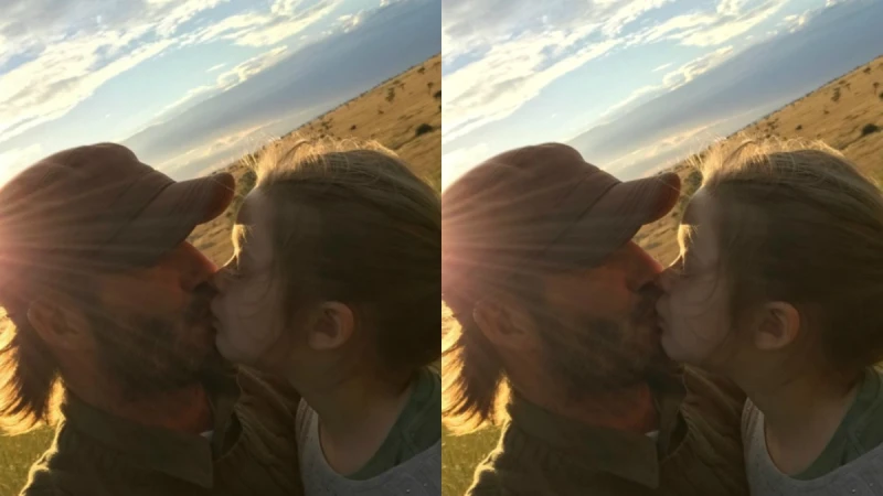 貝克漢親吻小哈潑照片被批不恰當！貝帥直言反擊：「我會和我每個孩子嘴對嘴親吻。」