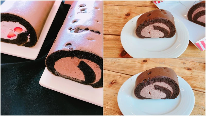 外層是濃郁巧克力一切開北海道奶霜超綿密，亞尼克限定口味「黑魔粒生乳捲」沒吃到一定扼腕