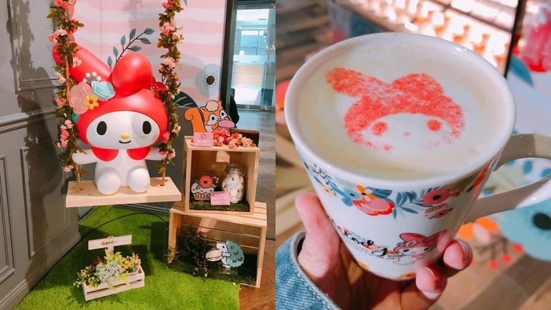 夢幻花草風！全台首家，「美樂蒂期間限定咖啡廳」粉嫩登場
