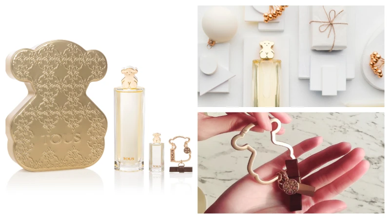 太可愛了！TOUS黃金小熊限量版淡香精禮盒有迷你版香水和黃金小熊鑰匙圈！太令人想擁有了呀～