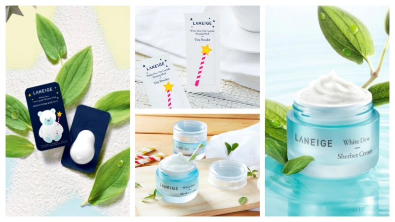 睡覺前，一顆蘭芝晶透潤白小熊晚安膠囊+維他命C粉末 隔天給妳白到透亮的少女光美肌！