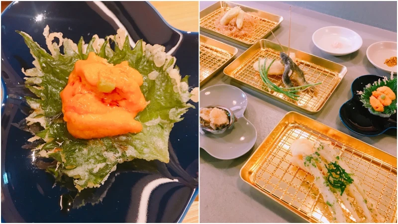 生海膽襯酥炸紫蘇葉、九孔鮑魚姿型炸佐日式鮑魚肝醬…滿滿天婦羅10品!KICHI今夏再推膳、吉、富3款新套餐