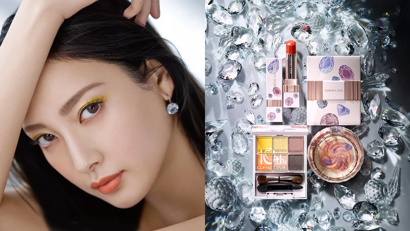 由人氣女星菜菜緒所演繹的神美眼妝，引領美妝的強勢品牌佳麗寶特別推出10周年24k金奢華限定彩妝，燒的M編不要不要的~