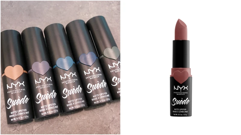 瓶身上點綴著一顆愛心造型!NYX全新打造24色「皮革絨光霧感唇膏」,連最紅的莫蘭迪色系都有了