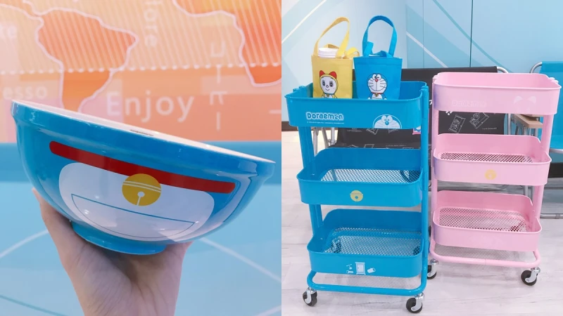 哆啦迷這波絕對要收藏！藍色手提袋、粉色3層推車、小叮鈴拉麵碗…7-11與哆啦A夢全新集點太Q了