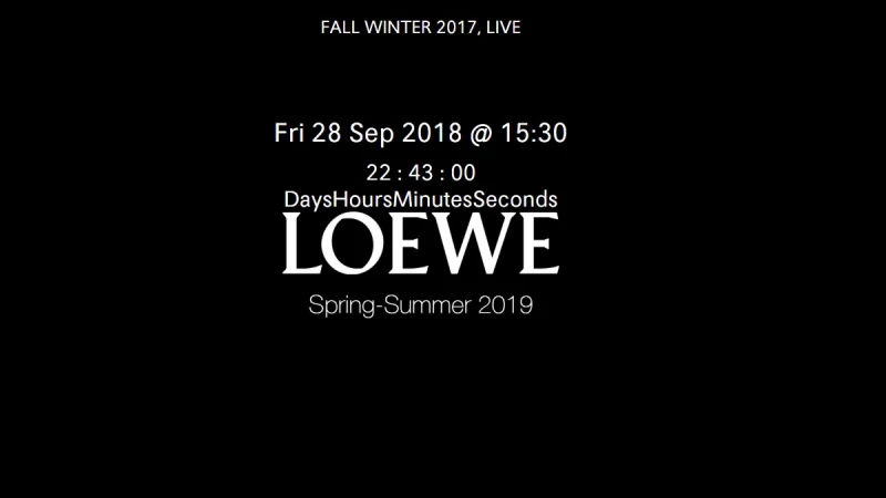 【Live】線上看！LOEWE 2019春夏時裝大秀，將在9/28凌晨3點半登場