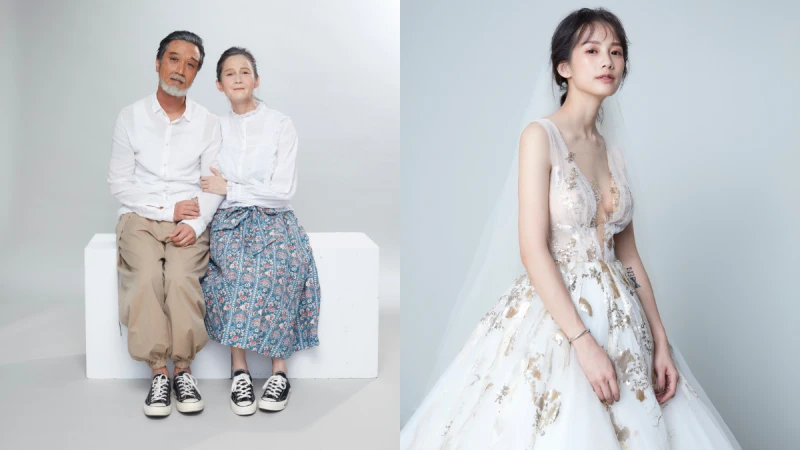 「從認識第一天起再一起變老！」簡嫚書絕美婚紗照出爐，和老公俏皮畫老妝入鏡