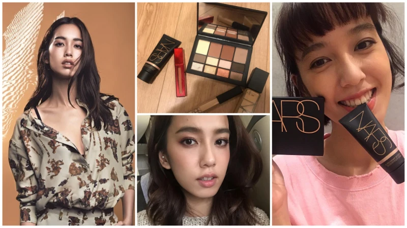 偷看陳庭妮的化妝包，NARS光澤乳讓肌膚自帶玫瑰光澤～小麥肌女孩跟著化不出錯！