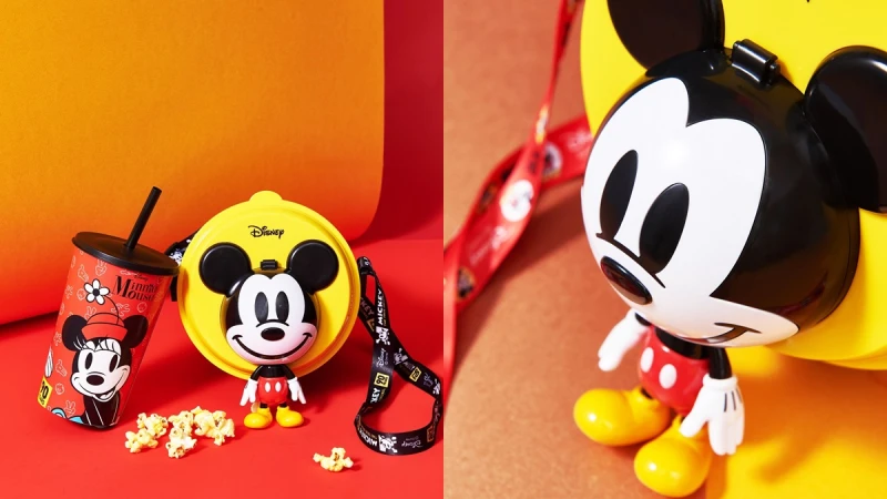 蓋子竟然還有隱藏俏皮機關！秀泰影城推出超萌全球新款翻轉米奇爆米花桶、米奇飲料杯