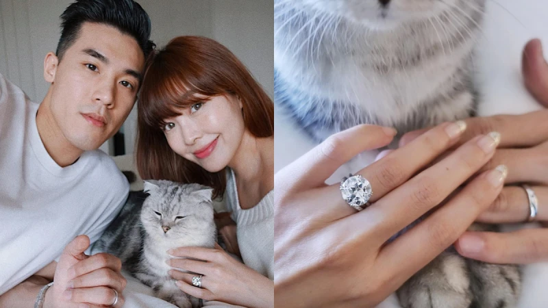 真的男帥女美!微風千金廖曉喬IG宣布結婚,與老公秀超大鑽戒甜蜜放閃