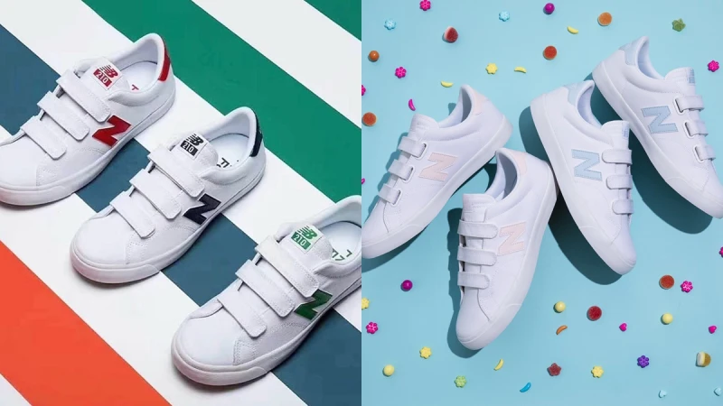 今夏必買小白鞋再一雙！New Balance經典魔鬼氈又出新色，把鞋側LOGO換上藍莓優格、草莓牛奶的冰沙色系