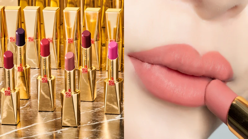 這唇色很可以！雅詩蘭黛 #114超仙氣啞光鮭魚粉 霧中帶潤不必來回疊擦一筆即到位！