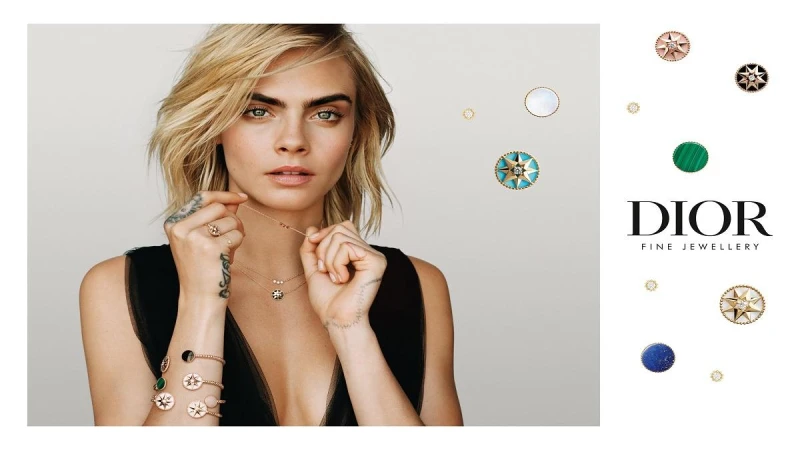 搞怪超模Cara Delevingne代言Dior Joaillerie,幽默演繹奢華珠寶。