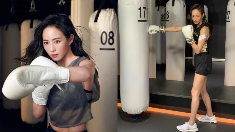 張鈞甯鑽石腹肌化身拳擊女神！現身b-monster健身空間大展身手！