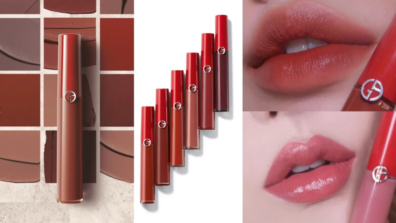 Giorgio Armani「紅管」奢華絲絨訂製唇萃推出絕美【亞曼尼復古玫瑰系列】,加入紅棕的玫瑰色調,誰擦誰顯氣質