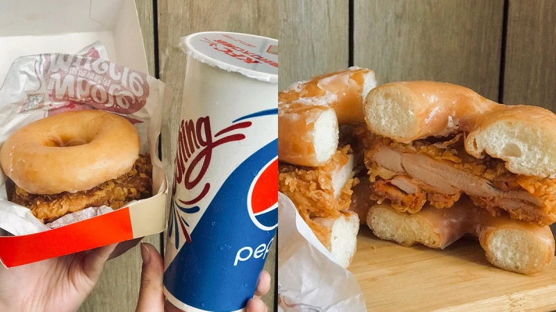 減肥明天再說！肯德基 X Krispy Kreme推「甜甜圈咔啦雞腿堡」超罪惡美味限量登場