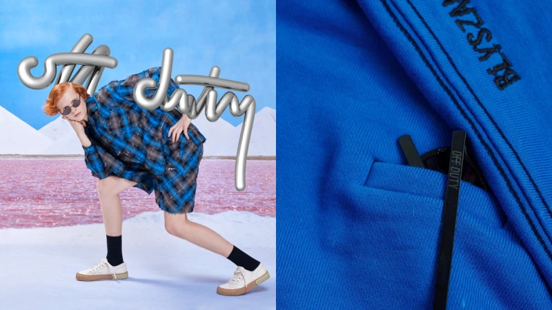 Off DutyＸBlyszak聯名系列，服裝上有「拭鏡布口袋」，正確擺放超潮，還不刮花鏡片～