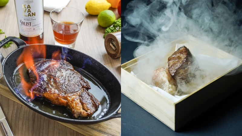 不能出國，味蕾照樣能環遊世界！台北君悅酒店新菜單，桌邊烹調威士忌炙燒牛排、九宮格風味盤，視覺味覺完美饗宴