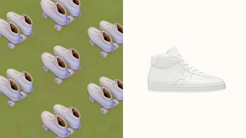 是球鞋也是溜冰鞋！Hermès推出全白四輪溜冰鞋實在太狂，限定量身訂製販售