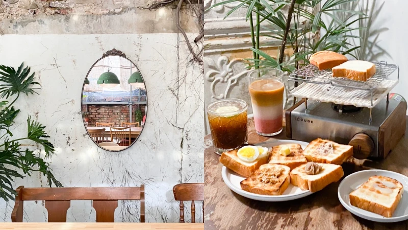 【台南咖啡廳】花樓咖啡老屋再造的玻璃屋咖啡廳，必吃韓國烤吐司餐、千層蛋糕