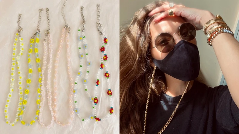 防疫穿搭必備！糖果串珠、個性金鍊、粉嫩碎花...盤點4間品牌口罩項鍊