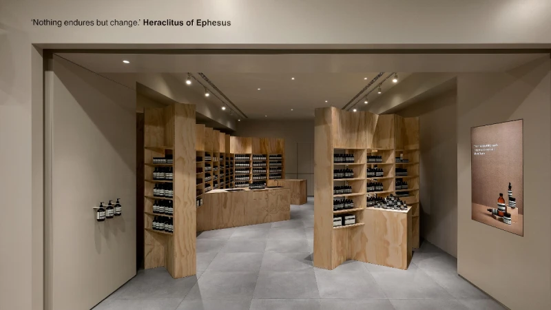 快到Aesop台北101店逛一波，全店使用台灣在地綠建材，徹底實行永續零浪費的環保概念店！