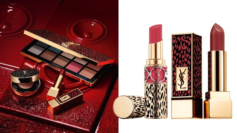 YSL 2020聖誕彩妝主打超性感豹紋,水唇膏#142、金管唇膏#83都是暴動美色