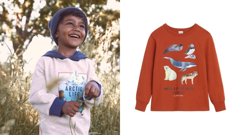 H&amp;M攜手台灣插畫家Whooli Chen推出萌趣動物童裝系列，海豹、鯨魚、北極熊實在太療癒